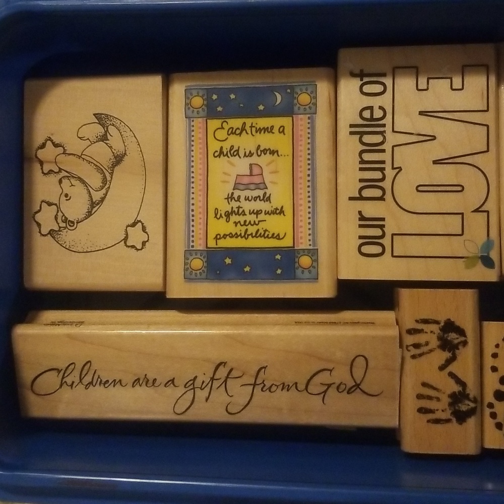 Baby themed stamps.